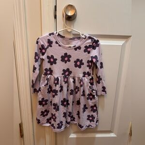 Jumping Beans Girls' Lavender Floral Long-Sleeve Dress 3T